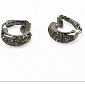 Dior Silver Rhinestone Embellished Silver tone Earrings